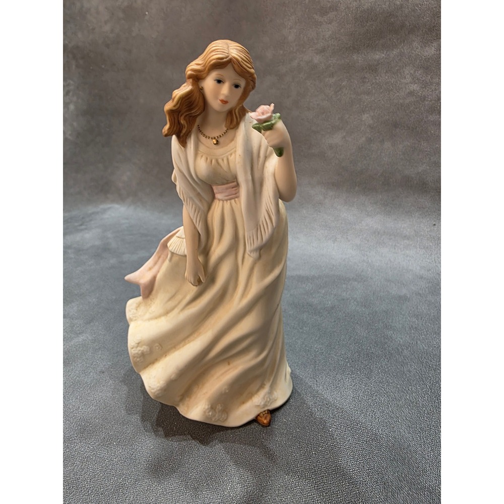 Home Interiors Savannah Porcelain Figurine Woman with Rose 14047-03 Vintage 2003